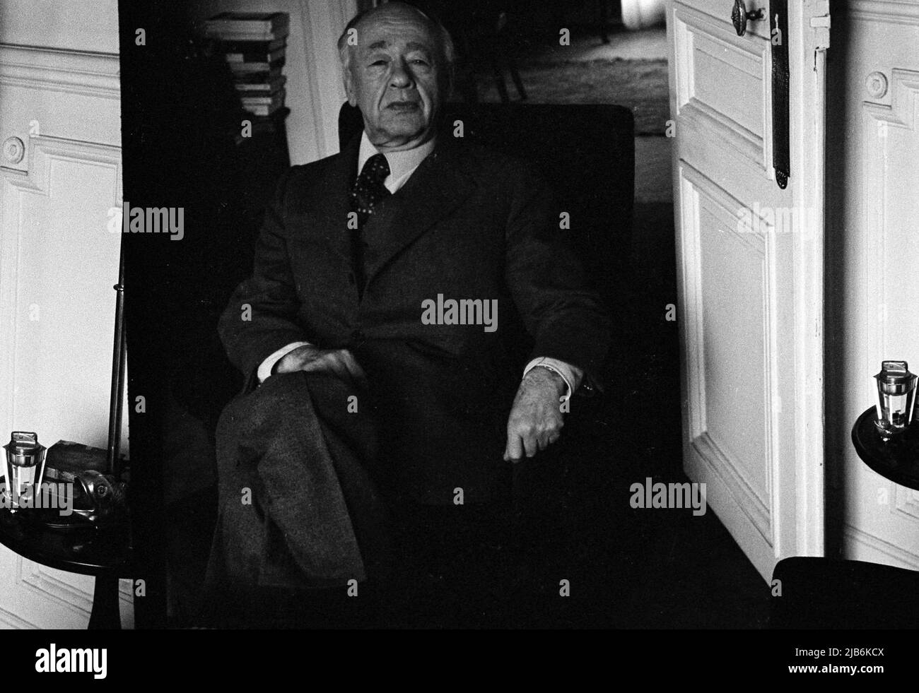 Portrait de l'ecrivain Eugene Ionesco (1909-1994). ©Michele Brabo/Opale.photo Stock Photo