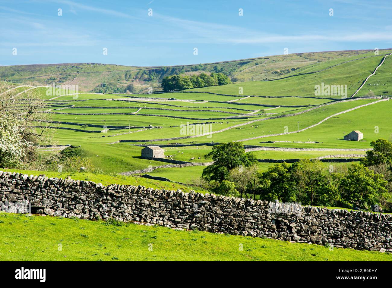 Walkers view from Sedber Lane , Grassington village car park before you