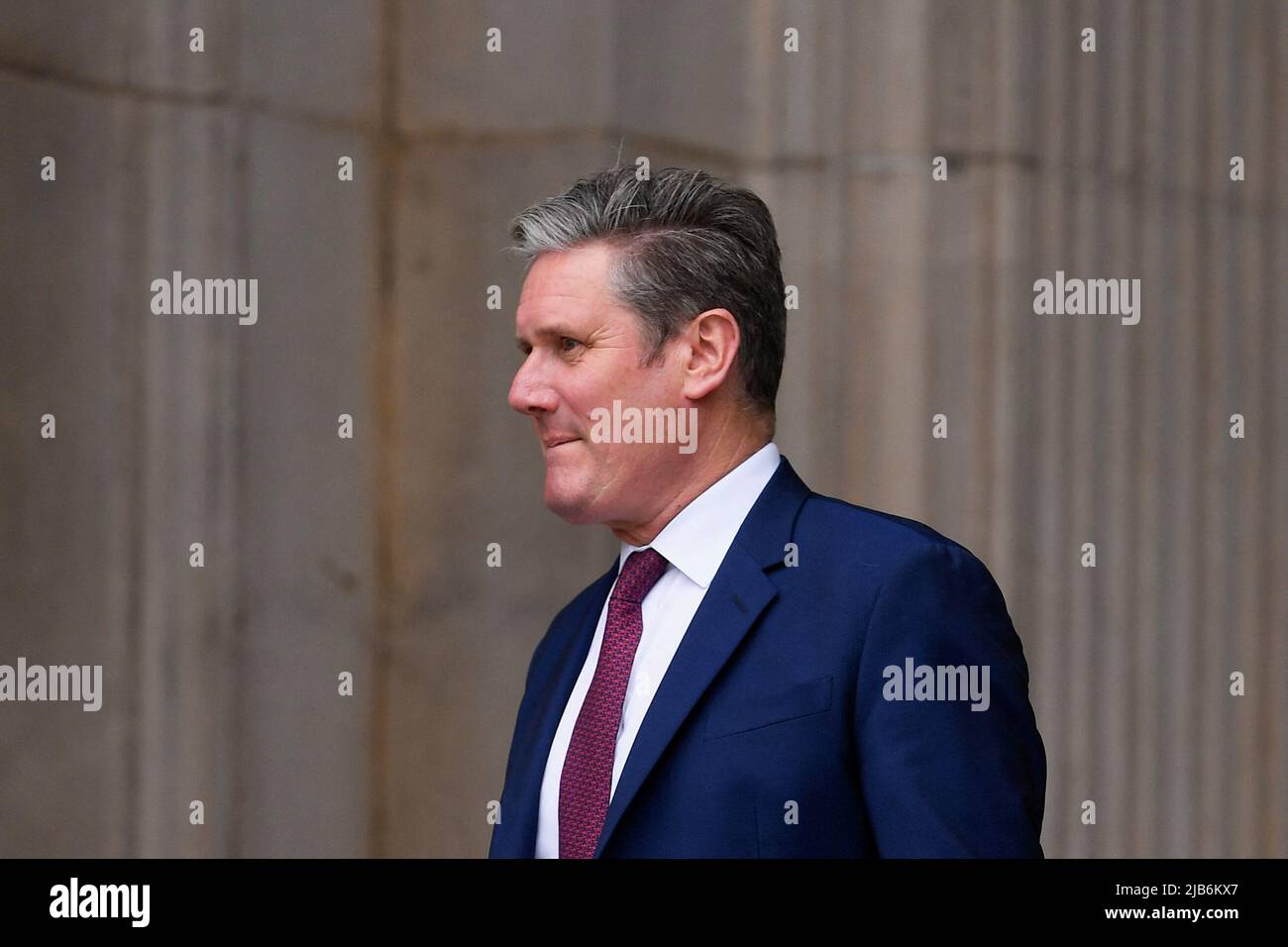 Labour leader Keir Starmer leaving the National Service of Thanksgiving at St Paul's Cathedral, London, on day two of the Platinum Jubilee celebrations for Queen Elizabeth II. Picture date: Friday June 3, 2022. Stock Photo