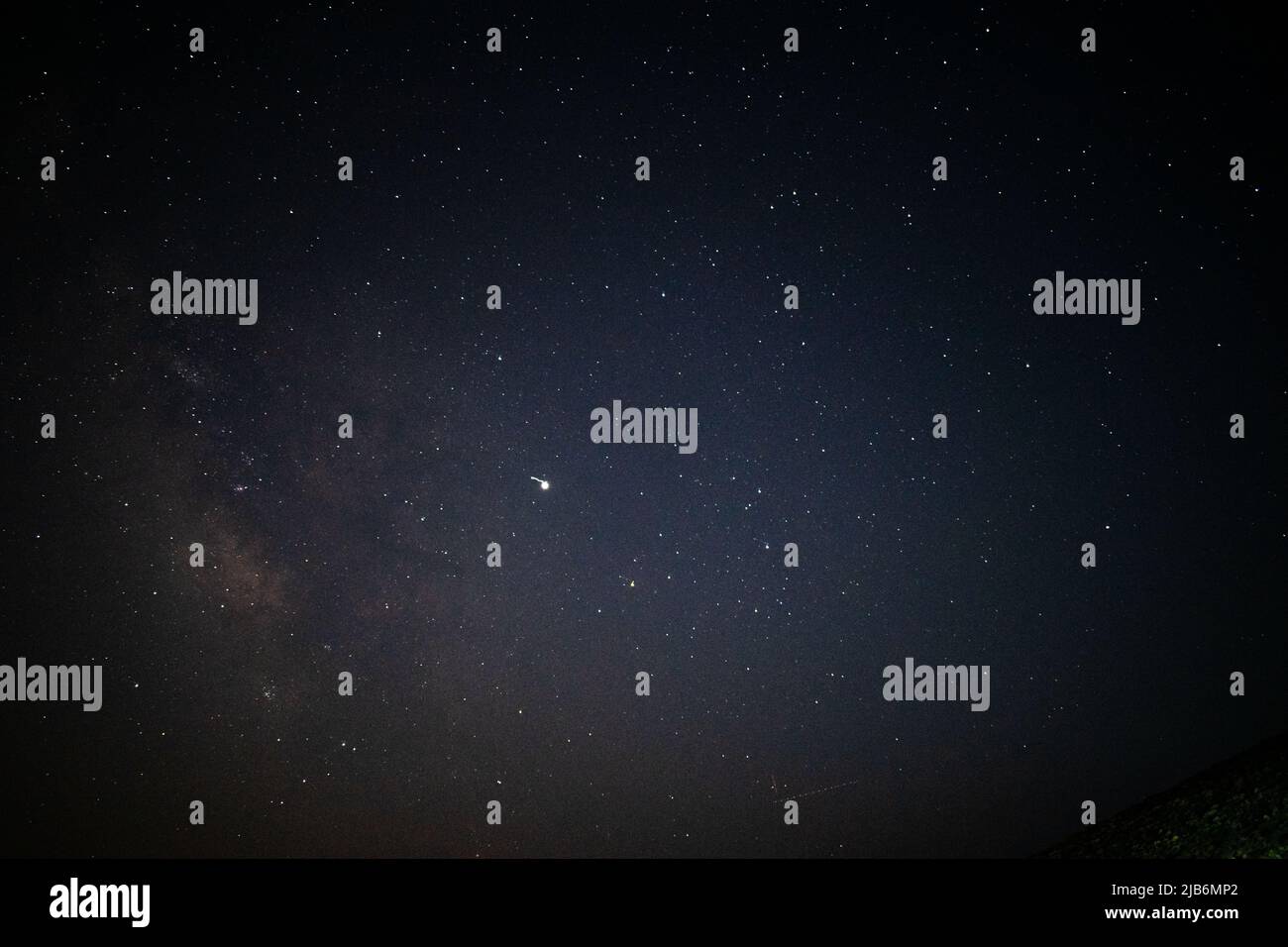 Stars in the sky at night time with milkyway Stock Photo Alamy