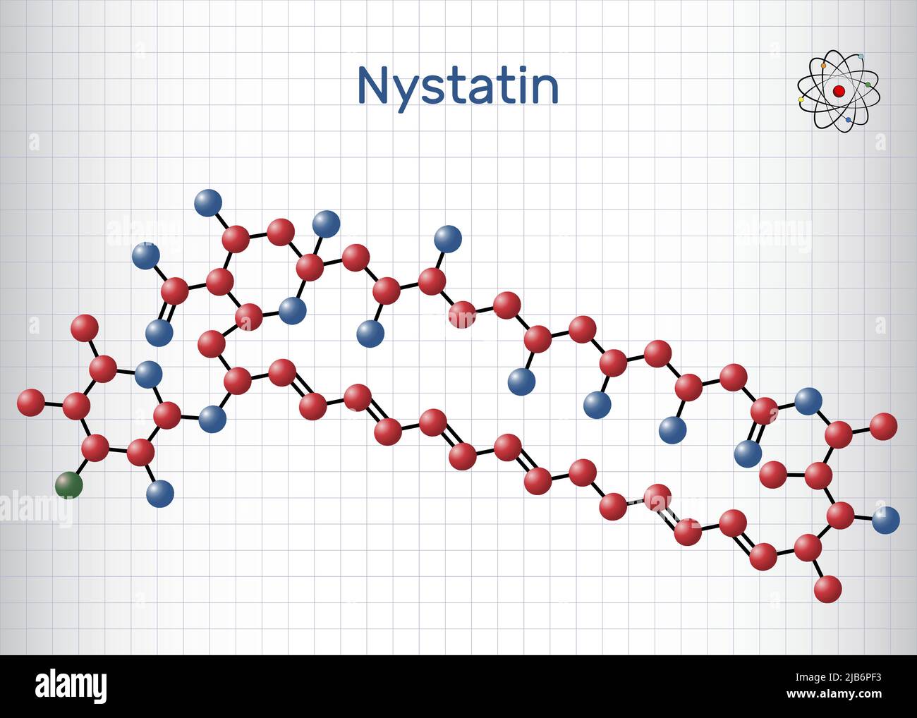 Nystatin molecule. It is antifungal medication for treatment of Candida