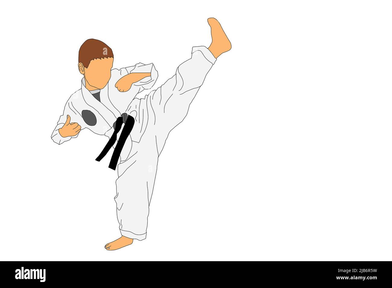 Cartoon karate boy smiling hi-res stock photography and images - Alamy