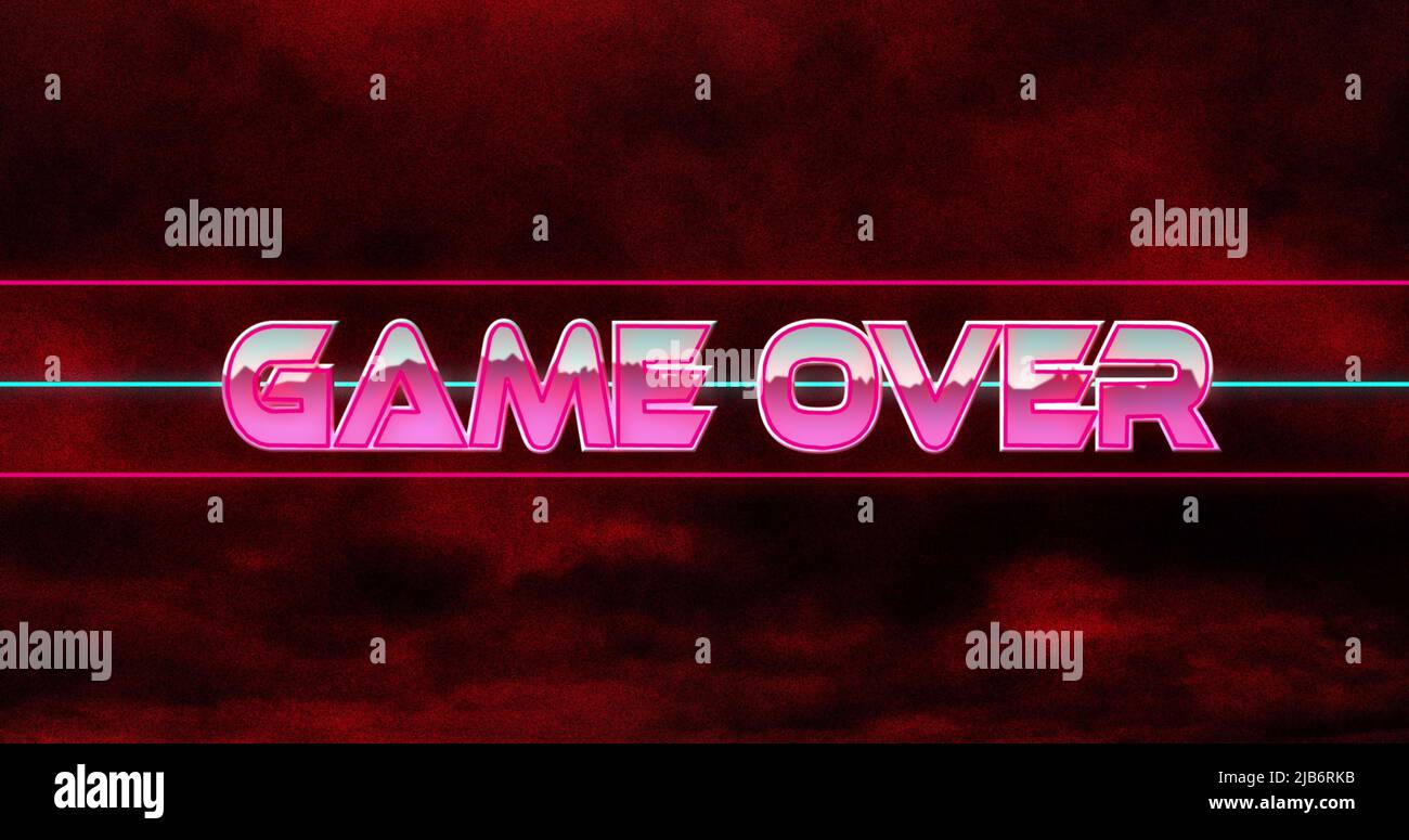 Image of game over text over red and black background Stock Photo Alamy
