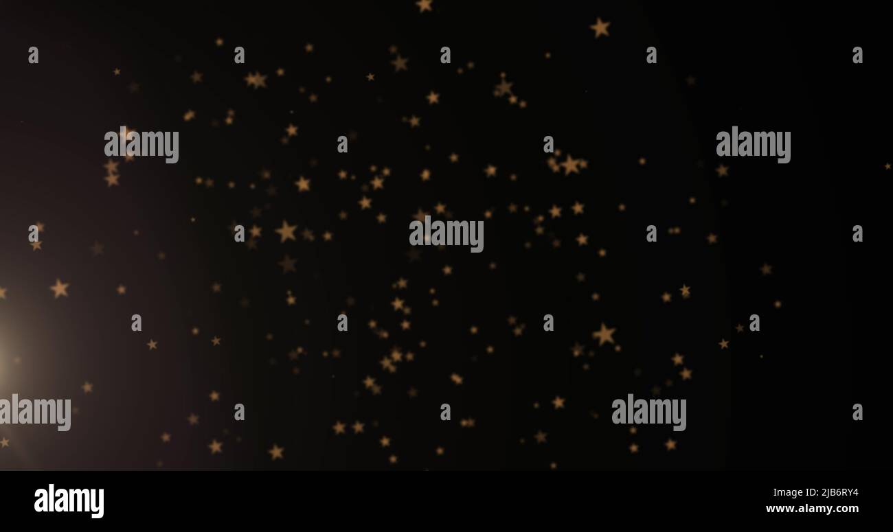 Image of lights and falling stars over black background Stock Photo - Alamy