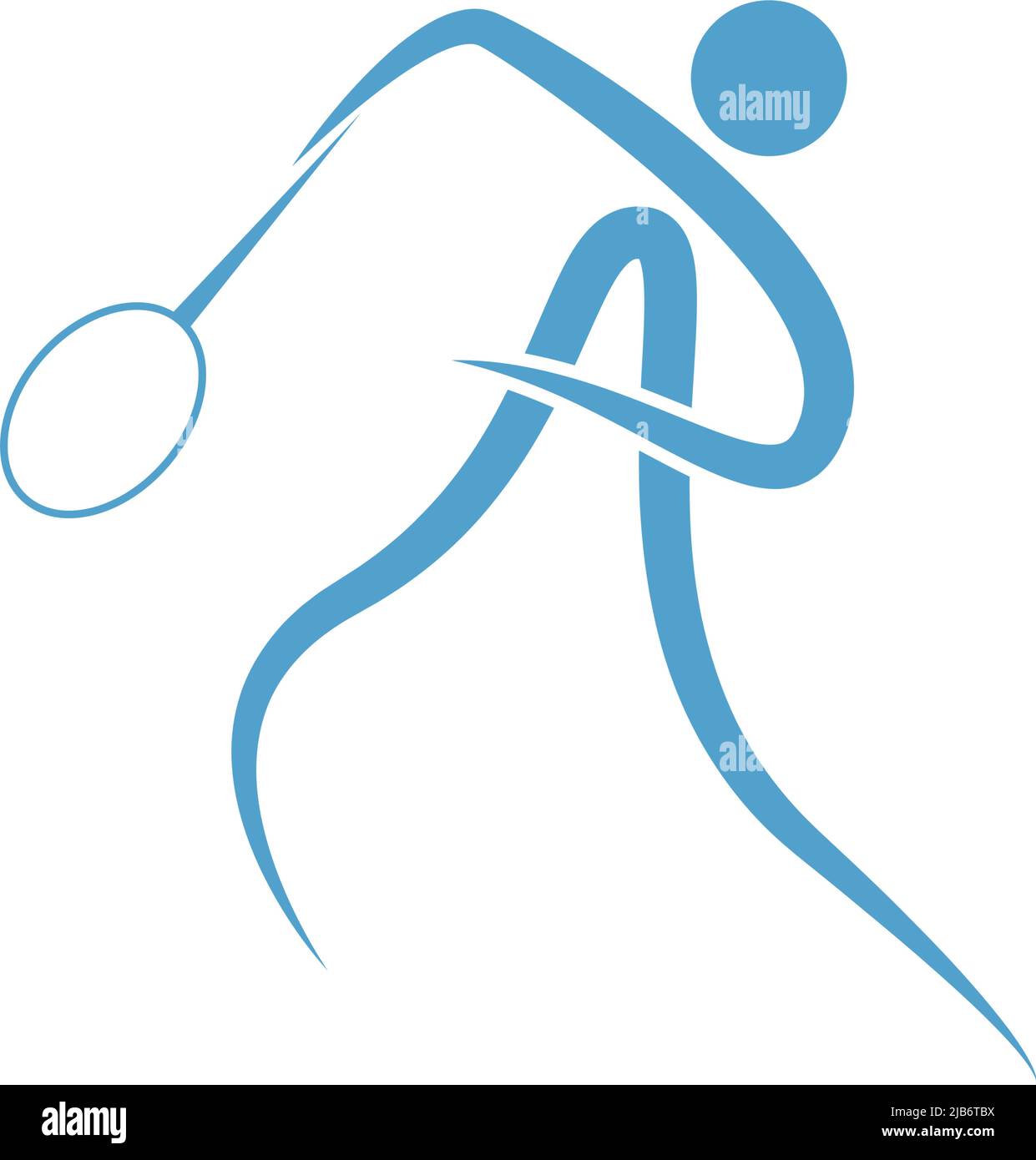 Playing badminton icon design illustration template vector Stock Vector