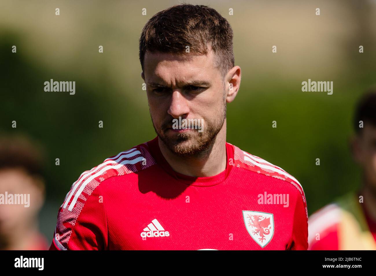 PONTYCLUN, WALES - 03 JUNE 2022: Wales' Aaron Ramsey during a training ...