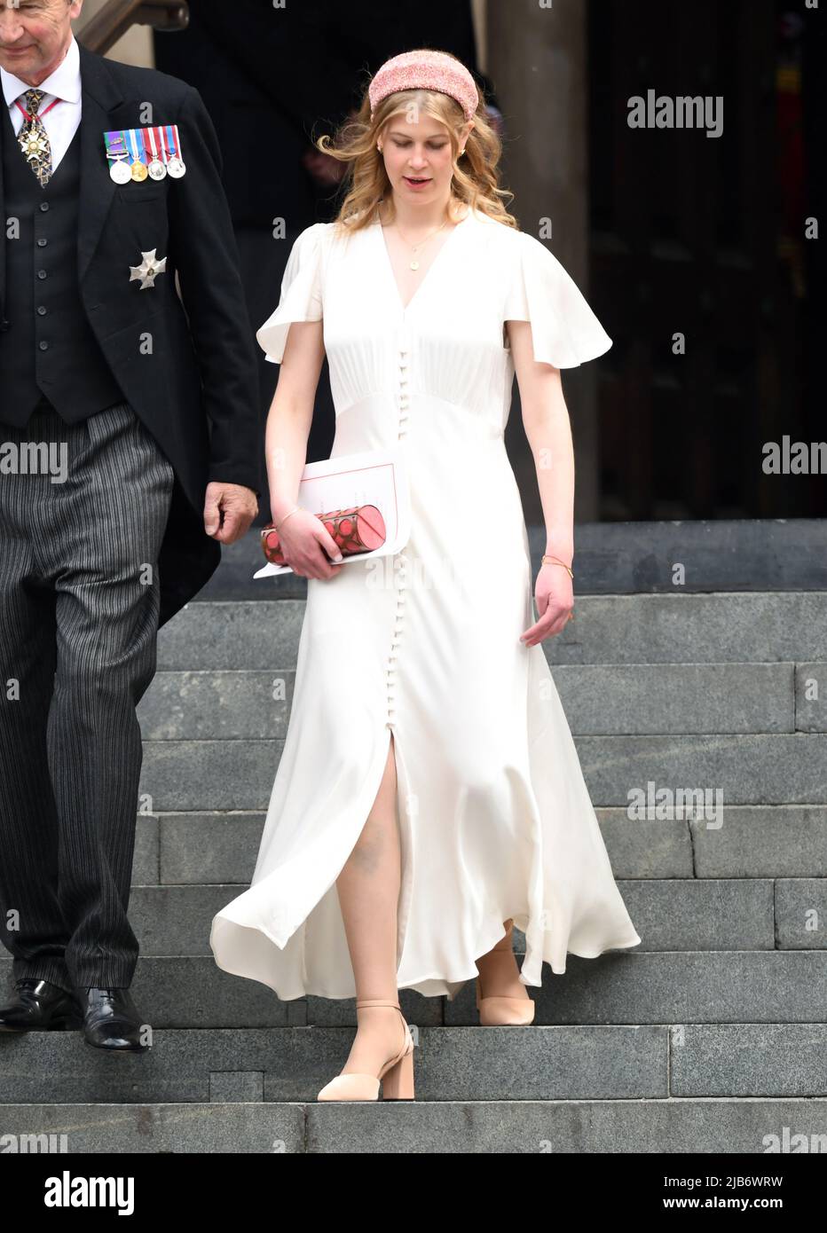 June 3rd, 2022. London, UK. Lady Louise Windsor attending the Service of Thanksgiving to celebrate the Platinum Jubilee of Her Majesty The Queen  part of the Platinum Jubilee celebrations, St PaulÕs Cathedral. Credit: Doug Peters/EMPICS/Alamy Live News Stock Photo