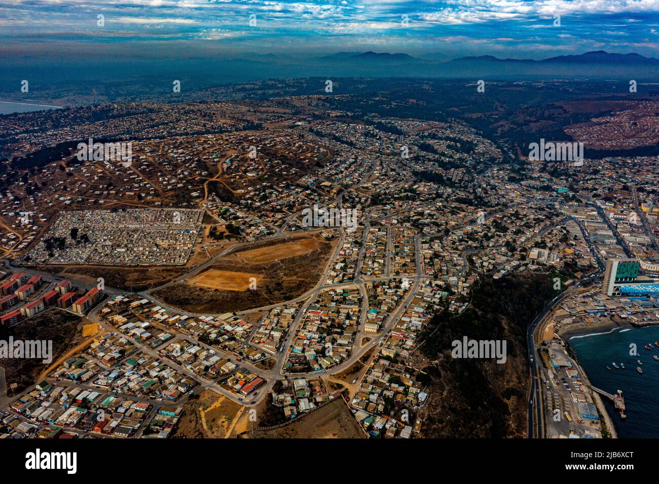San Antonio in Chile from above Stock Photo