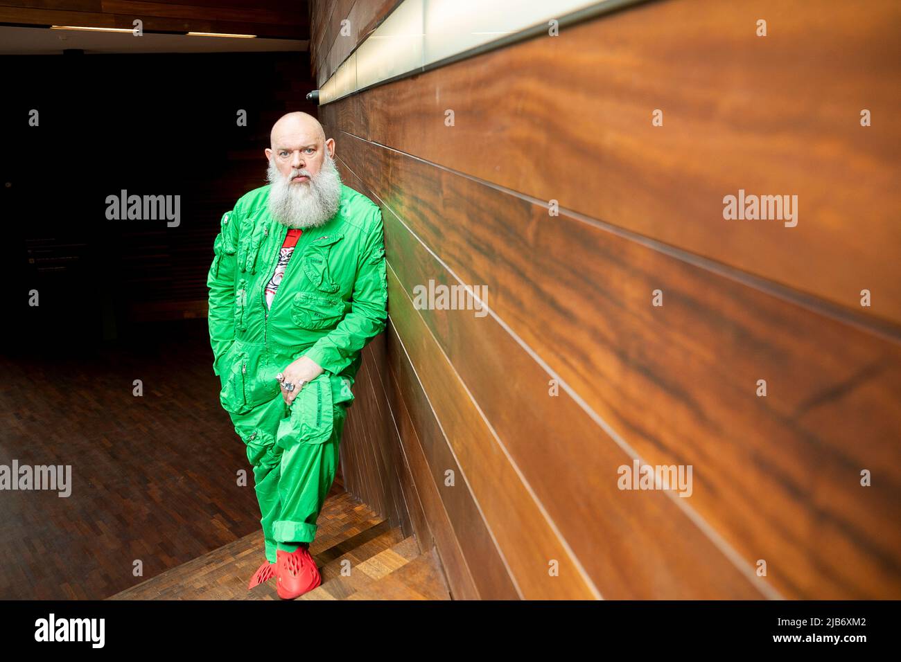 Walter Van Beirendonck, Belgian fashion designer and head of the fashion department of the Royal Academy of Fine Arts Antwerp, poses for the photographer in Antwerp on Friday 03 June 2022. BELGA PHOTO HATIM KAGHAT Stock Photo