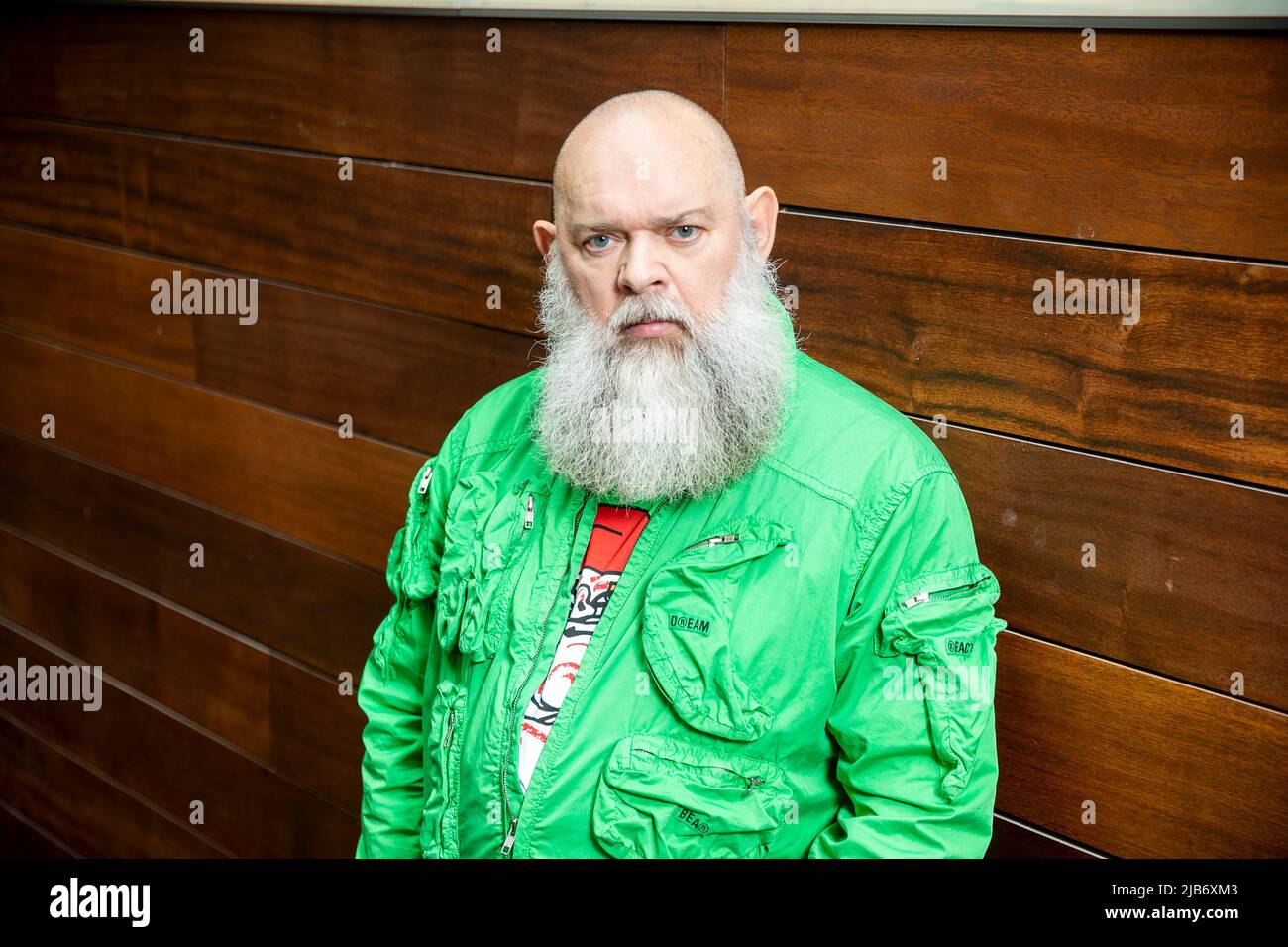 Walter Van Beirendonck, Belgian fashion designer and head of the fashion department of the Royal Academy of Fine Arts Antwerp, poses for the photographer in Antwerp on Friday 03 June 2022. BELGA PHOTO HATIM KAGHAT Stock Photo