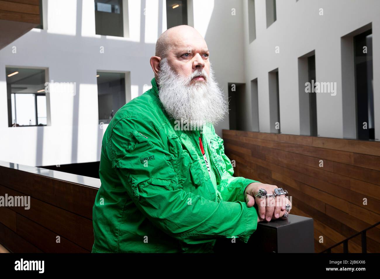 Walter Van Beirendonck, Belgian fashion designer and head of the fashion department of the Royal Academy of Fine Arts Antwerp, poses for the photographer in Antwerp on Friday 03 June 2022. BELGA PHOTO HATIM KAGHAT Stock Photo