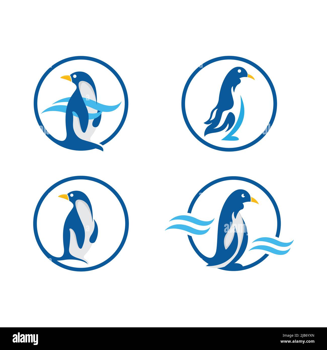 Set Pinguin illustration mascot logo, good for mascot, icon ,banner, etc.EPS 10 Stock Vector
