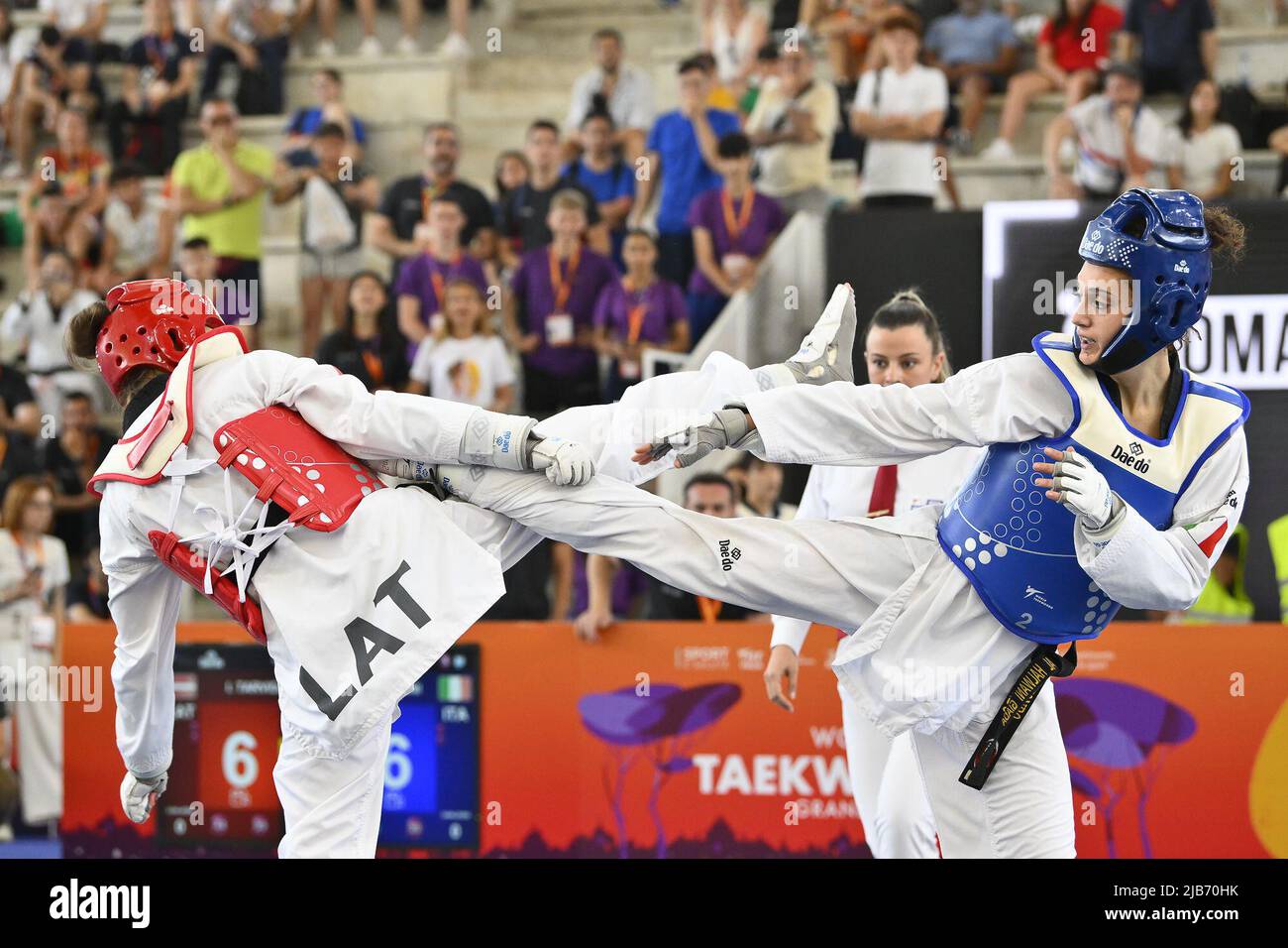 June 3, 2022, Rome, Italy Giada AL HALWANI (ITA) vs Inese TARVIDA (LAT