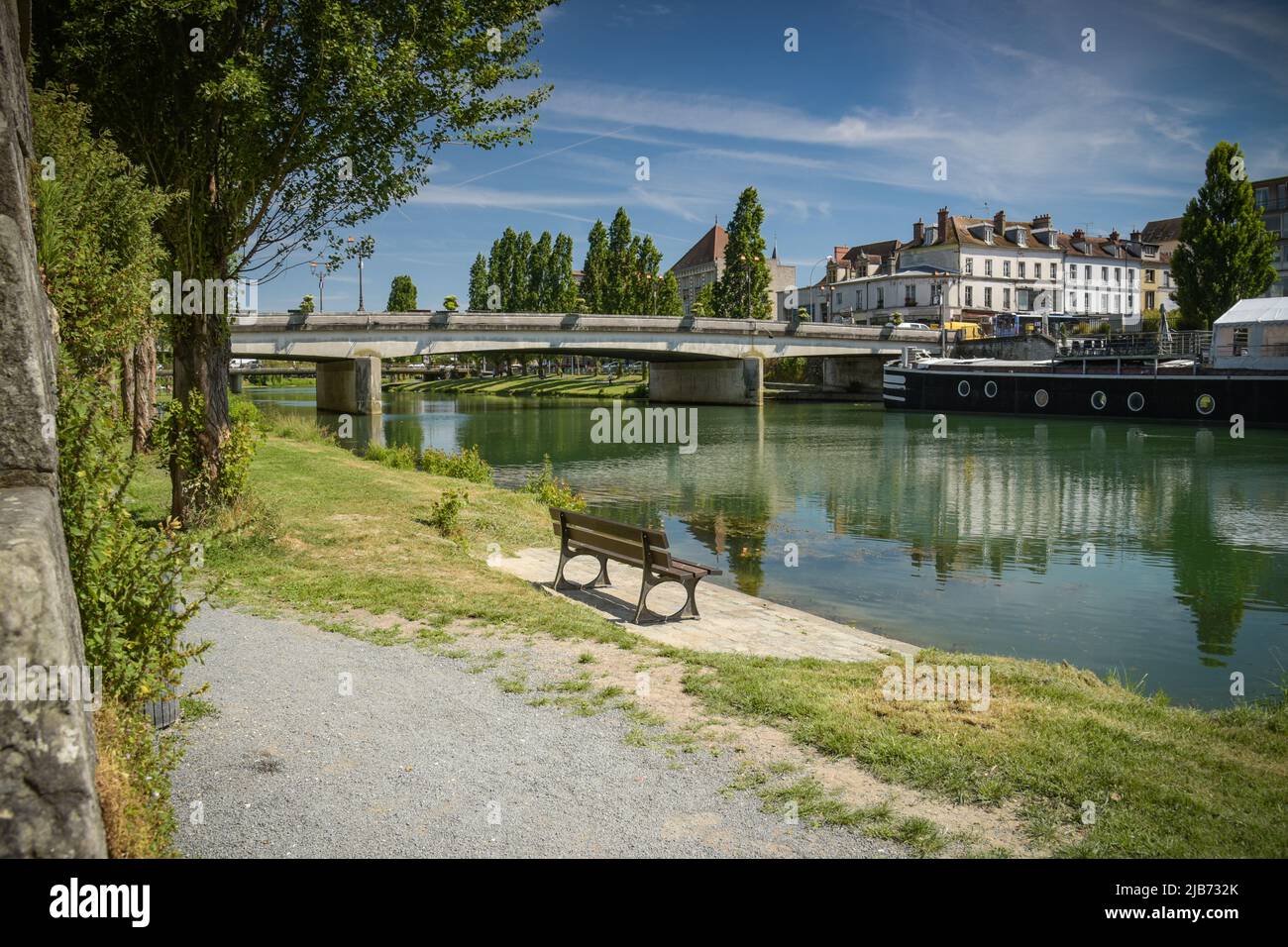 Landscape photography of the ctown of Melun in Seine et Marne in France Stock Photo