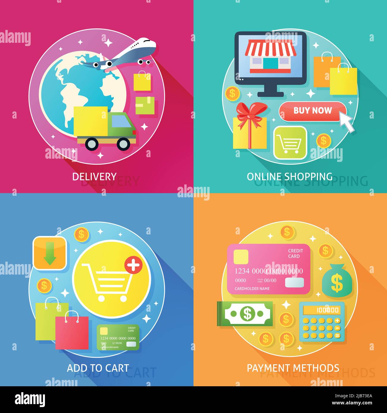 Delivery methods background Stock Vector Images Alamy