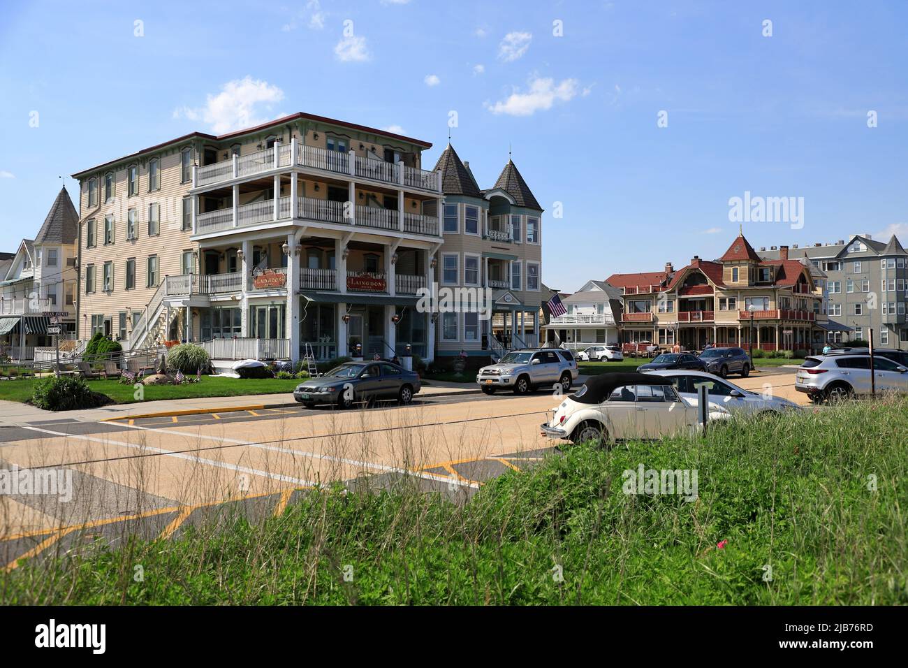 Beachfront houses in Ocean Grove.New Jersey.USA Stock Photo Alamy