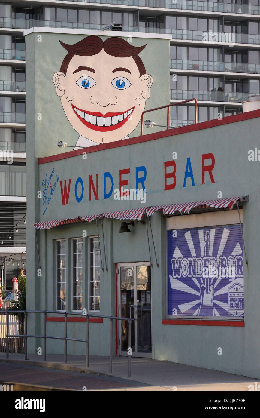 Wonder Bar a historic live music bar at Fifth and Ocean Avenue. Asbury Park.New Jersey.USA Stock Photo