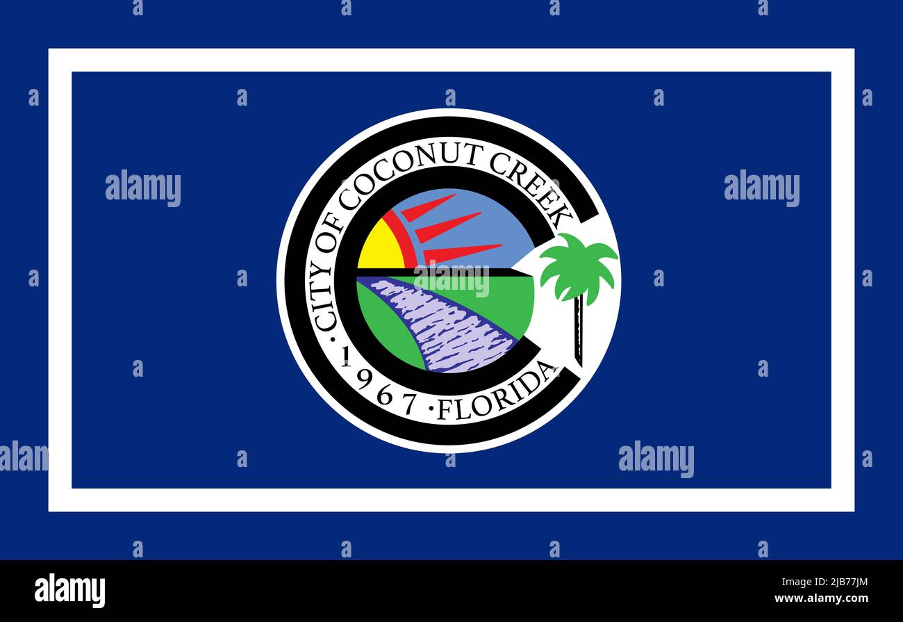 The flag of the city of Coconut Creek Florida USA Stock Photo