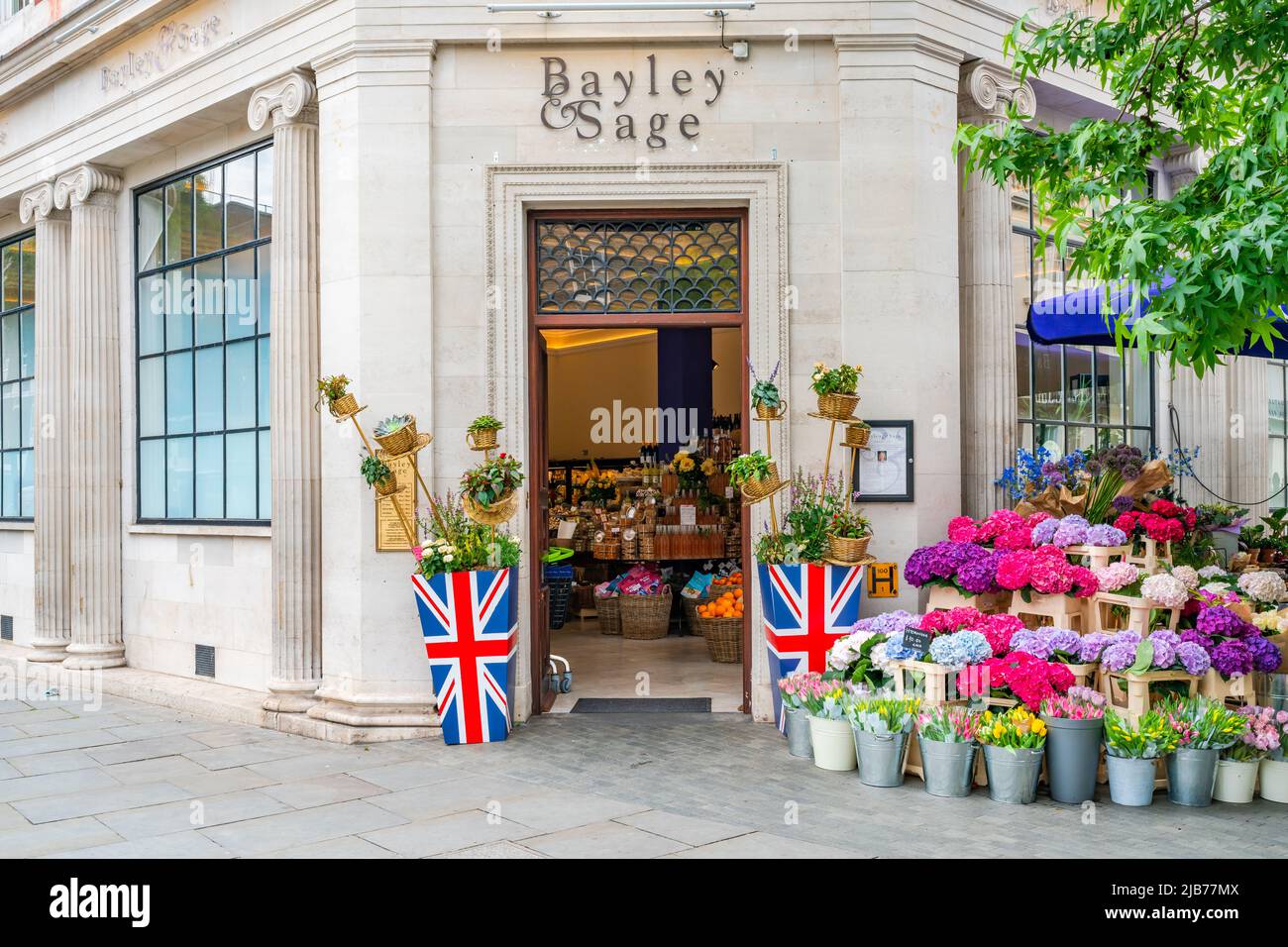 LONDON, UK - JUNE 03, 2022: Bayley and Sage shop first opened in Belgravia in February 2021 and offers excellent choice of quality fresh produce Stock Photo