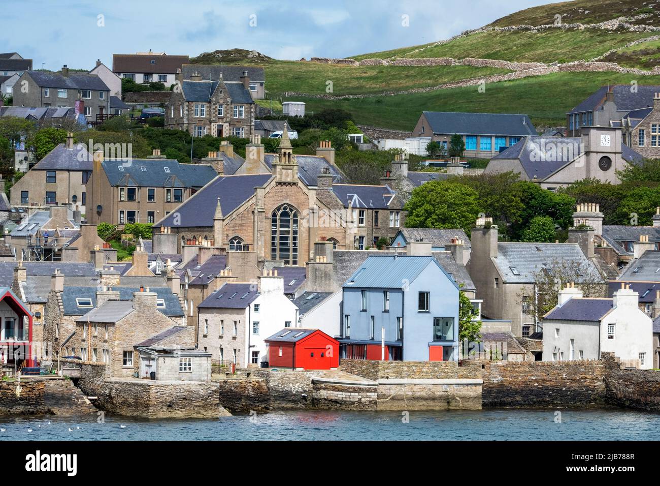 Waterfront homes in Stromness harbour, Orkney mainland, Orkney Islands