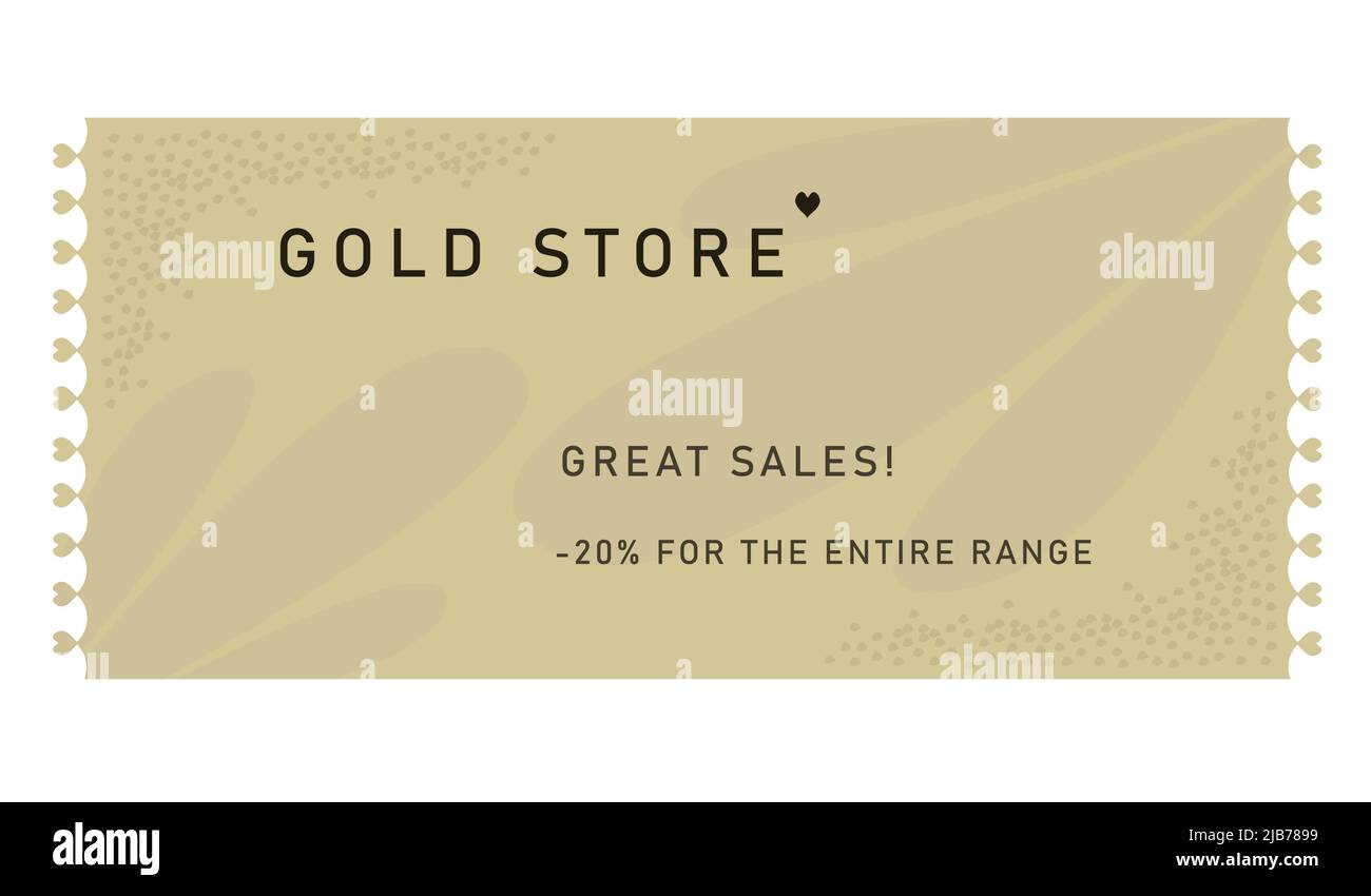 Banner for gold store in beige color Stock Vector