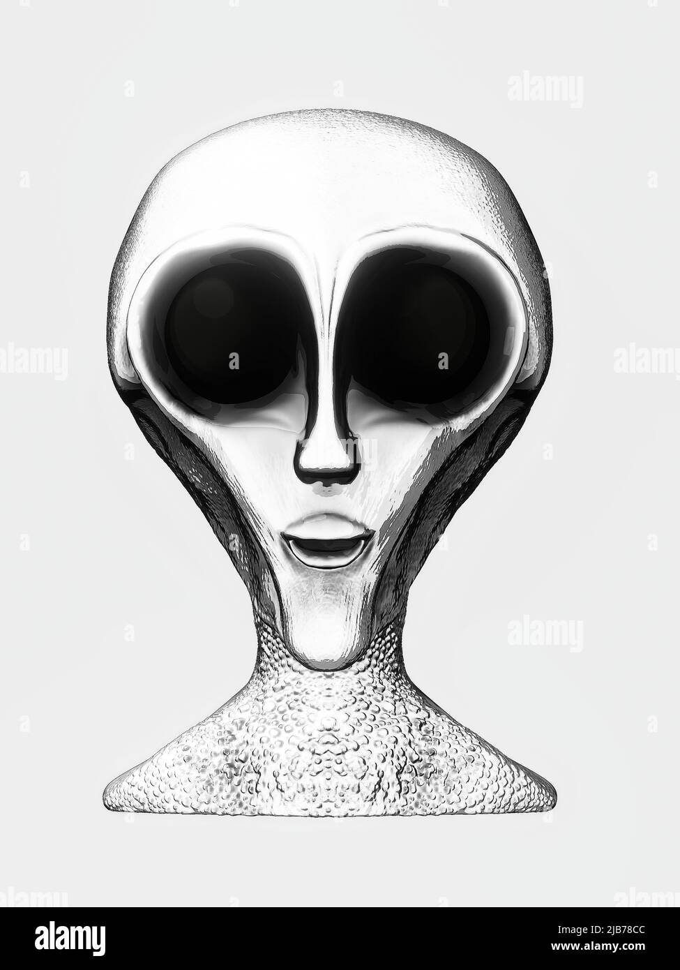 Alien portrait isolated on white background 3d illustration Stock Photo ...