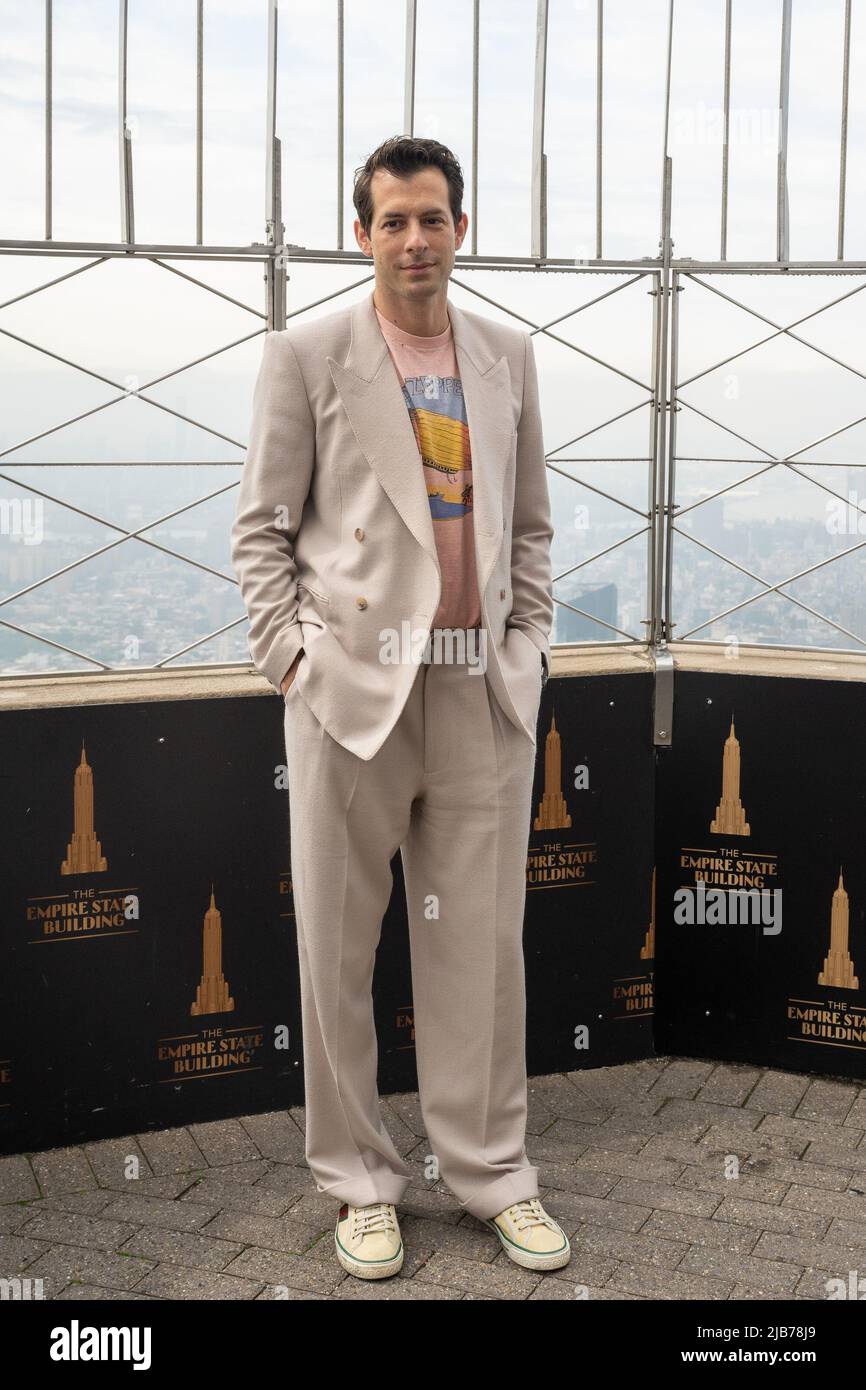 In honor of the Platinum Jubilee of Queen Elizabeth, Mark Ronson attends  the lighting ceremony of the Empire State Building in New York, New York,  on June 3, 2022. (Photo by Gabriele