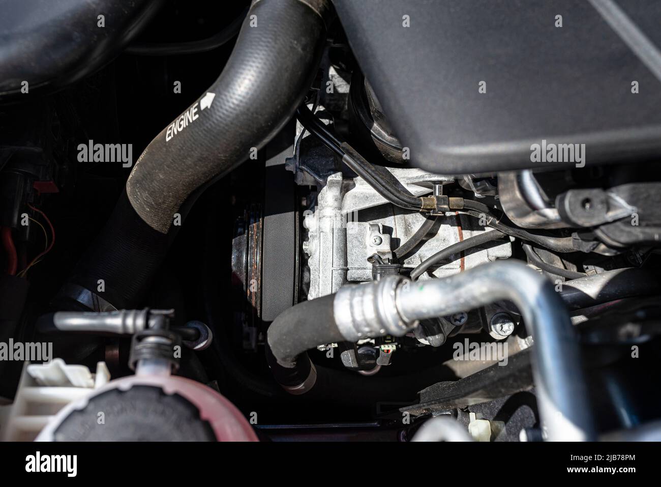 Air conditioning compressor in passenger car with diesel engine