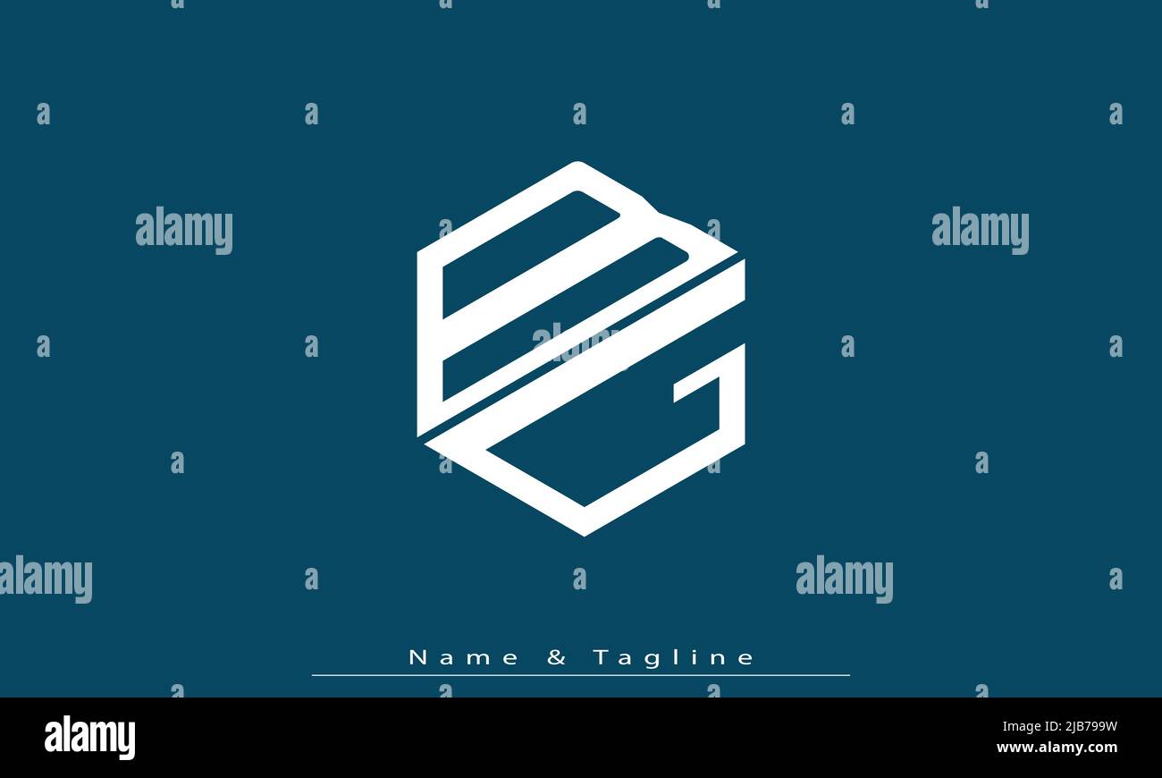 Alphabet letters Initials Monogram logo BG, GB Stock Vector