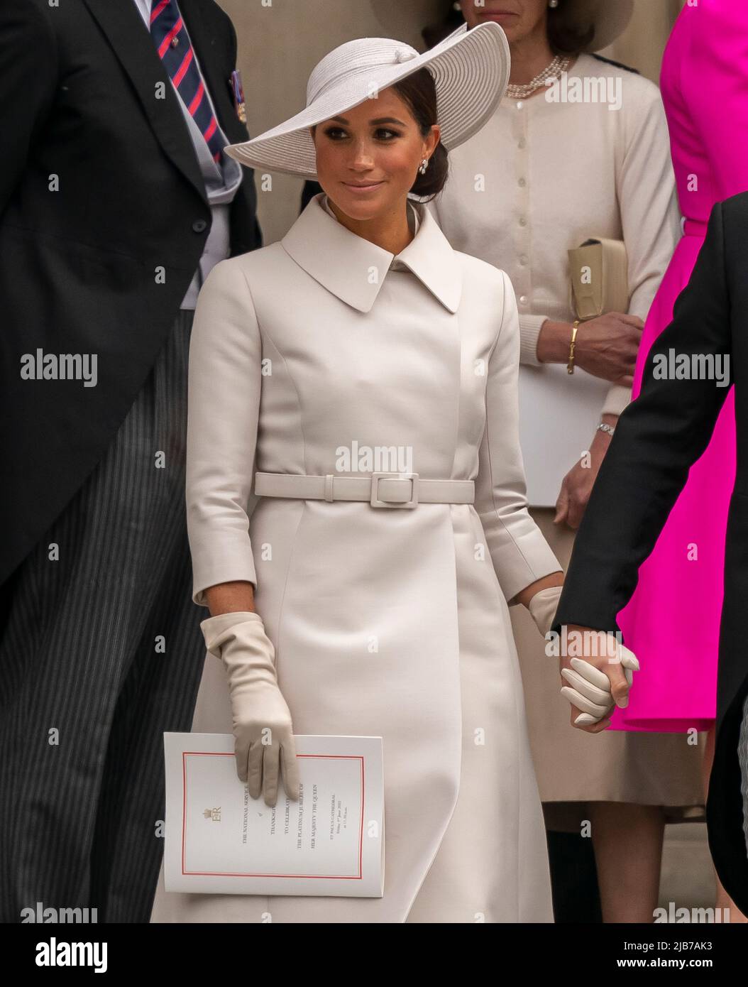 Prince Harry and Meghan the Countess of Sussex attends a service of Thanksgiving for The Queen's Platinum Jubilee at St Pauls Cathedral Stock Photo