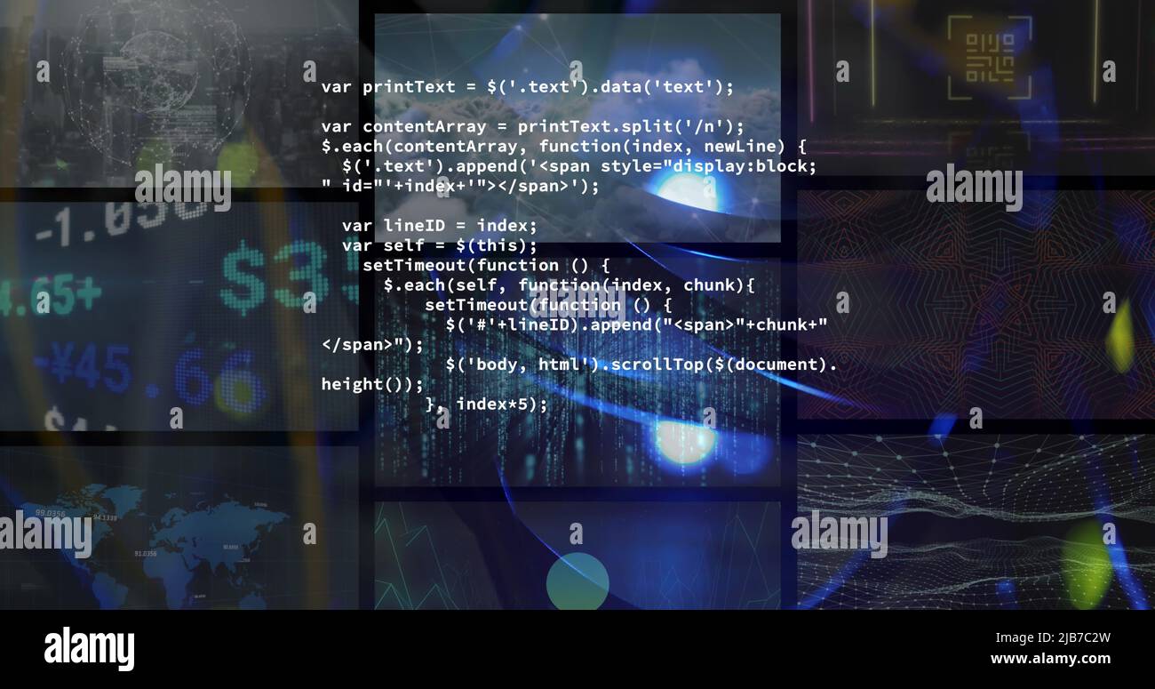 Image of computer data processing on screens Stock Photo - Alamy