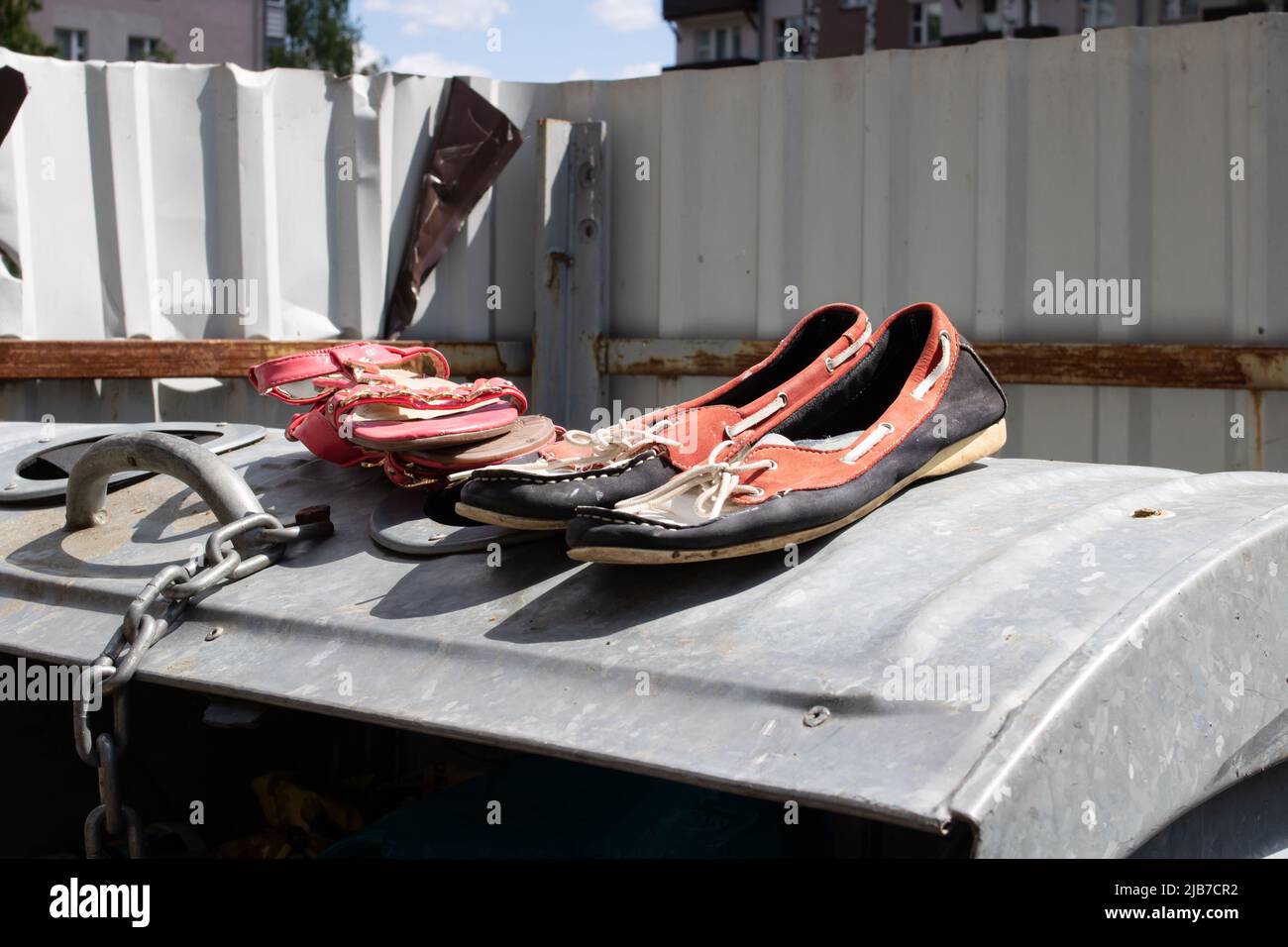 Recycling old unwanted shoes hires stock photography and images Alamy
