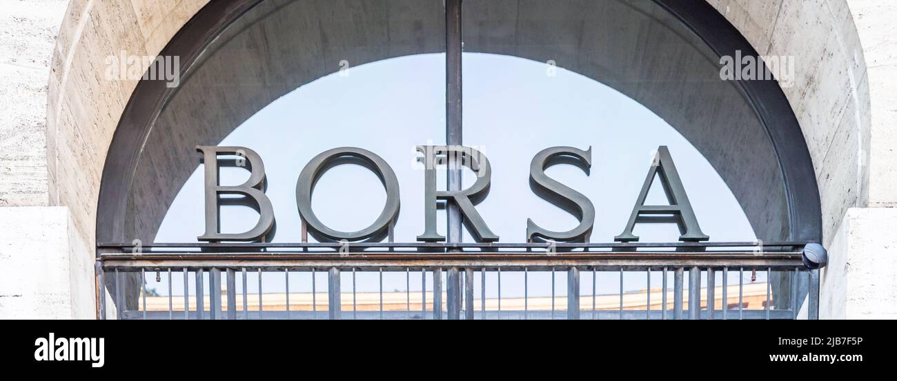 Milan, Italy - Circa March 2022: stock market building - Borsa di Milano,  Italian finance and business core Stock Photo - Alamy