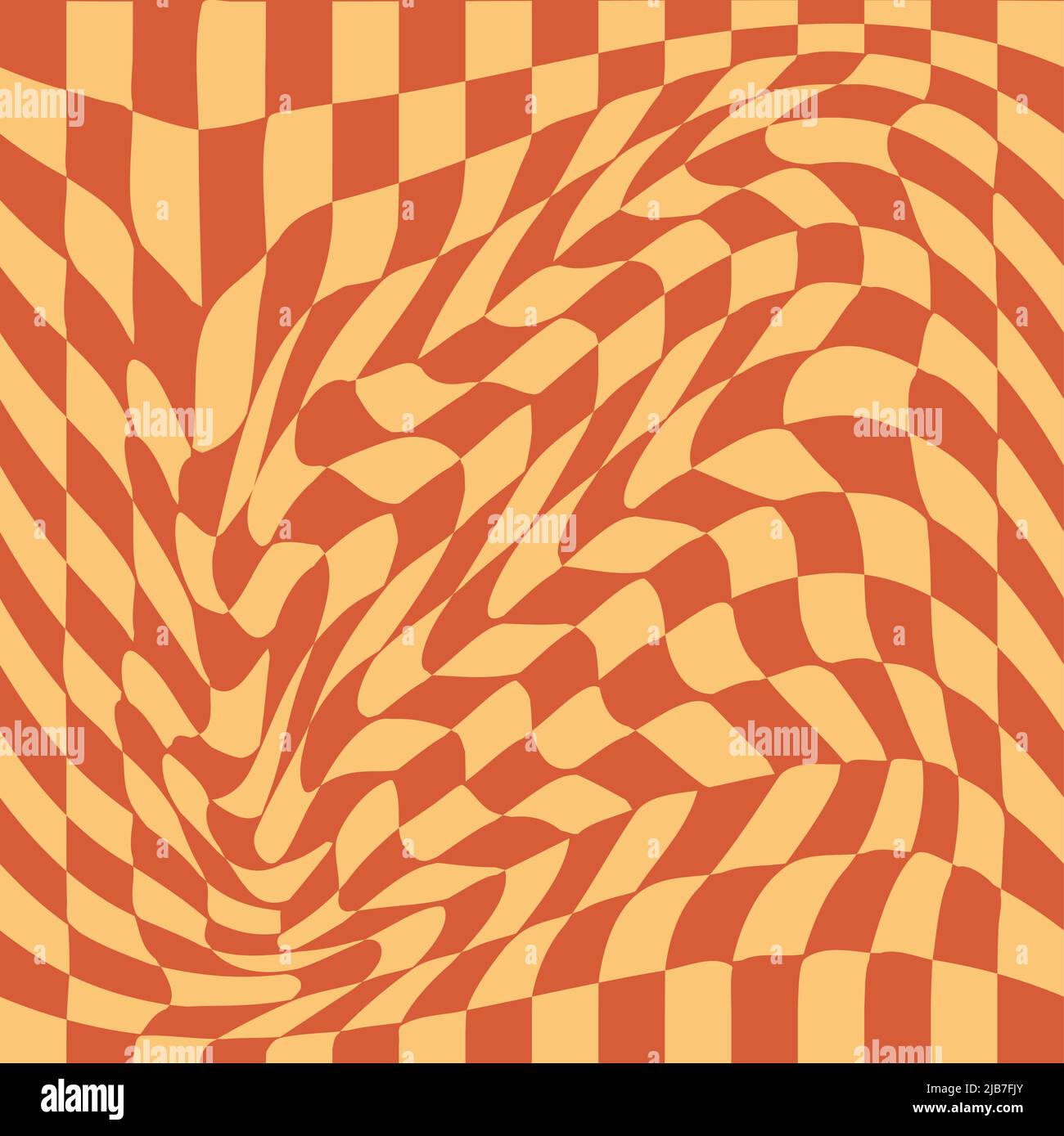 1970 Wavy Swirl Seamless Pattern in Orange and Pink Colors. Seventies ...