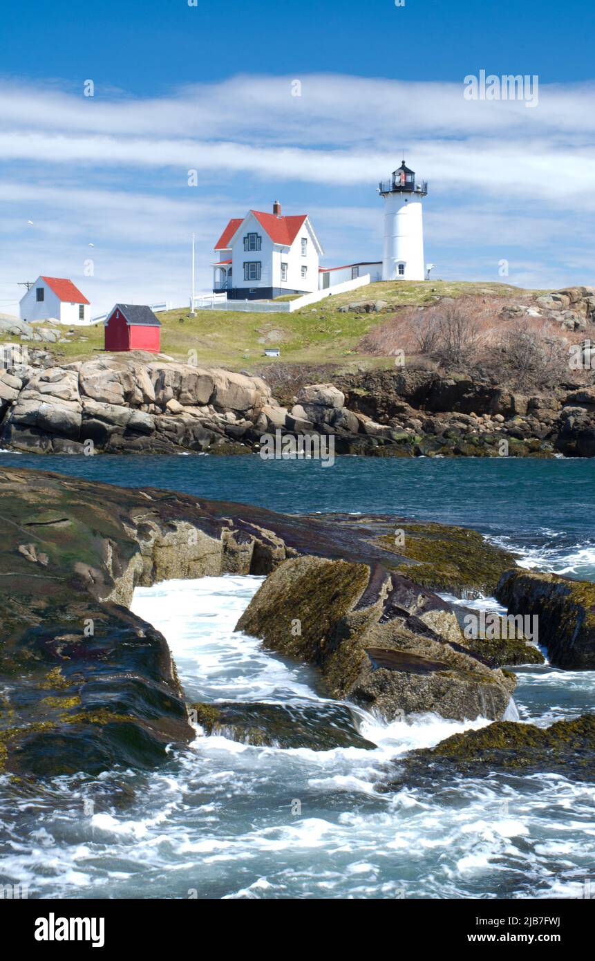 Cape Neddick Nubble LightHouse, York, Maine, USA Stock Photo Alamy
