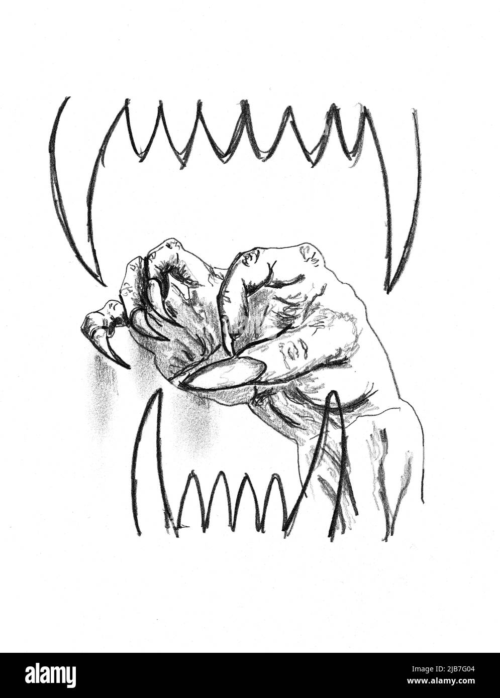 A kind from Nightmare or a Sign for Aches. Stock Photo