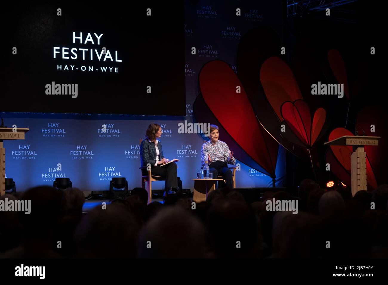 Hay-on-Wye, Wales, UK. 3rd June, 2022. Nicola Sturgeon talks to Katya Adler at Hay Festival 2022, Wales. Credit: Sam Hardwick/Alamy. Stock Photo