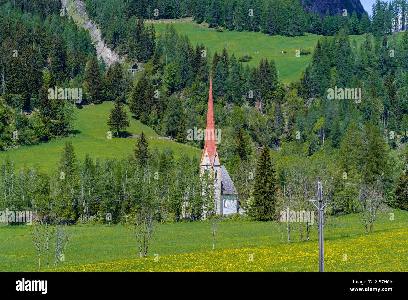 Church of St. Martin in Pockhorn near Heiligenblut in Hohe Tauern National Park, Austria Stock Photo