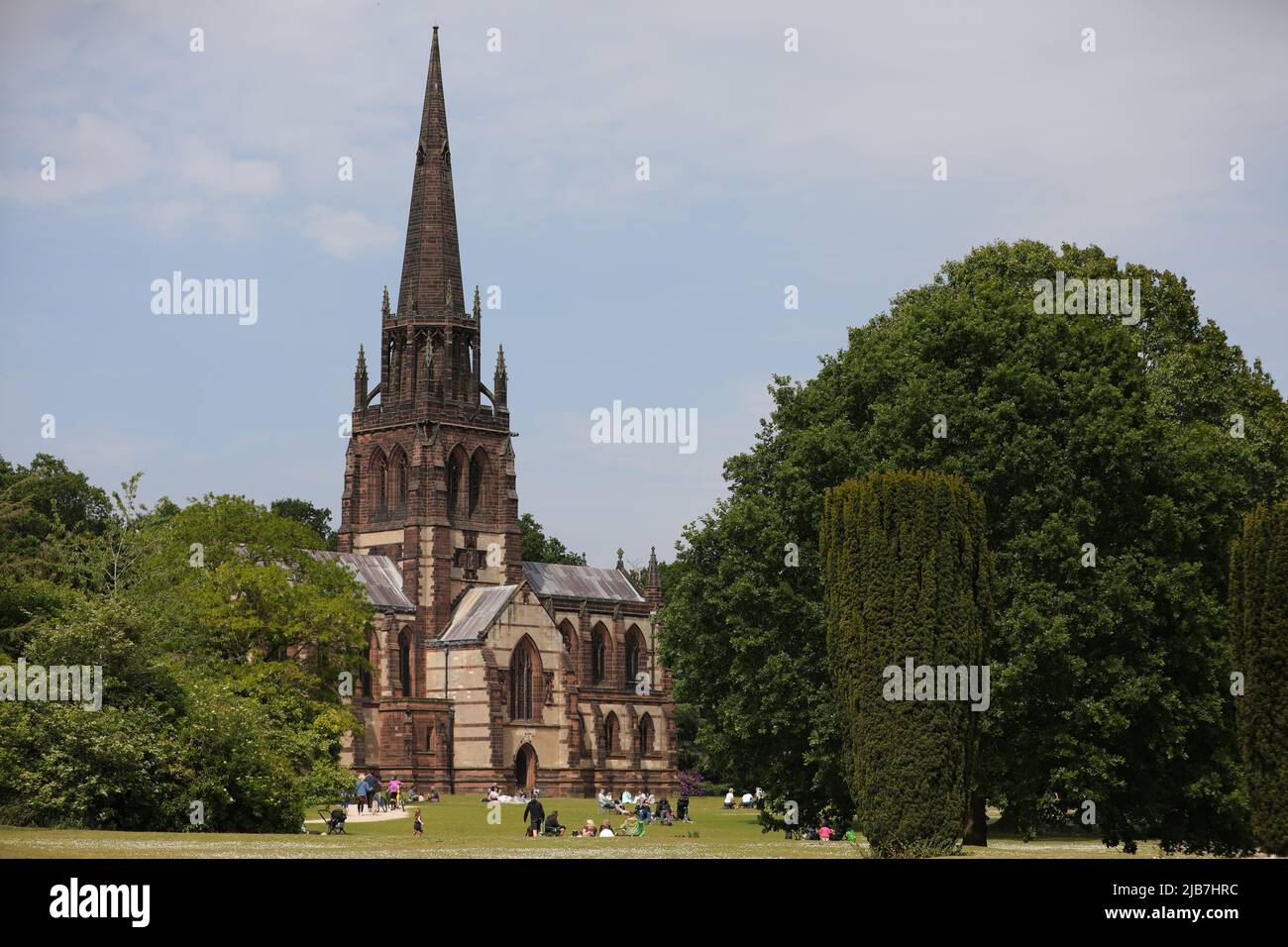 UK. 03rd June, 2022. WORKSOP, ENGLAND. JUNE 3RD 2022. The bell in Chapel of Saint Mary the Virgin was rung 70 times from 10.55 to mark Her MajestyÕs Platinum Jubilee during the Queen Elizabeth II Platinum Jubilee Celebrations at Clumber Park, Worksop. Credit: james holyoak/Alamy Live News Stock Photo