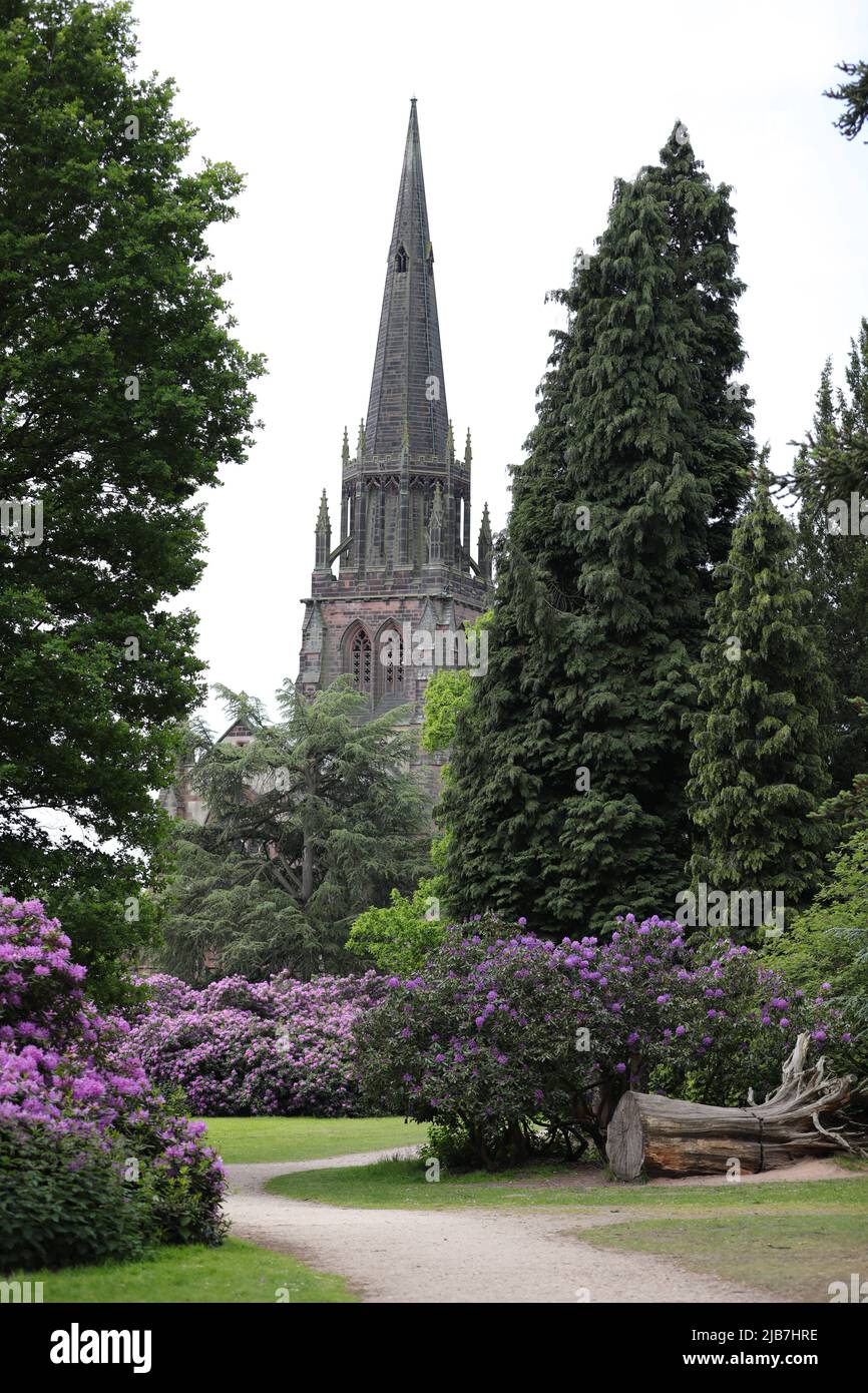 UK. 03rd June, 2022. WORKSOP, ENGLAND. JUNE 3RD 2022. The bell in Chapel of Saint Mary the Virgin was rung 70 times from 10.55 to mark Her MajestyÕs Platinum Jubilee during the Queen Elizabeth II Platinum Jubilee Celebrations at Clumber Park, Worksop. Credit: james holyoak/Alamy Live News Stock Photo