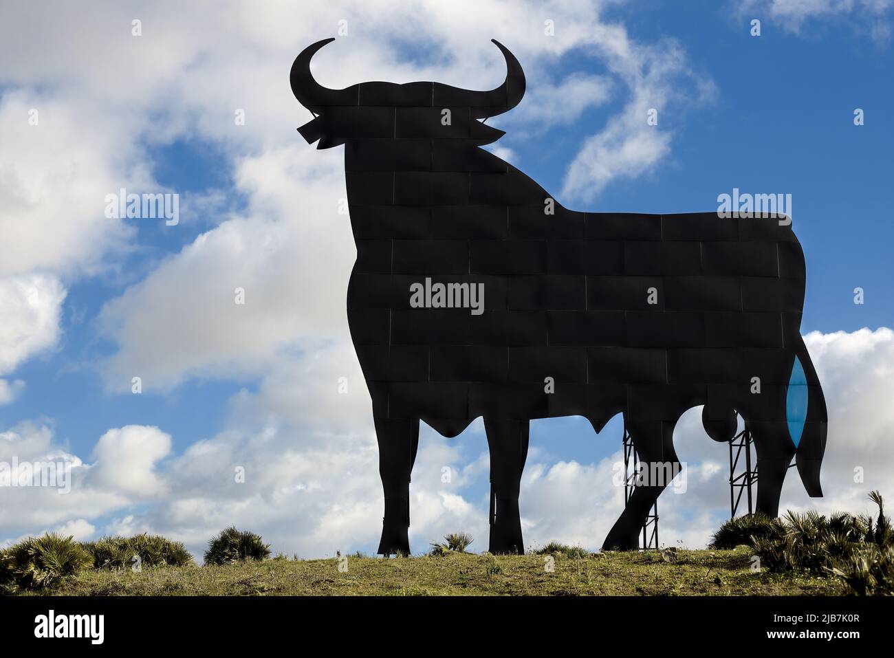 Spanish bull silhouette 'toro de osborne' cultural landmark culture in spain andalusia Stock Photo