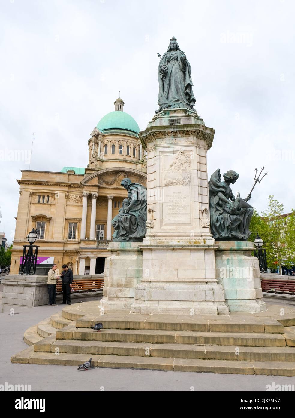 Hull, East Yorkshire, UK, May 21, 2022 The Queen Victoria monument in
