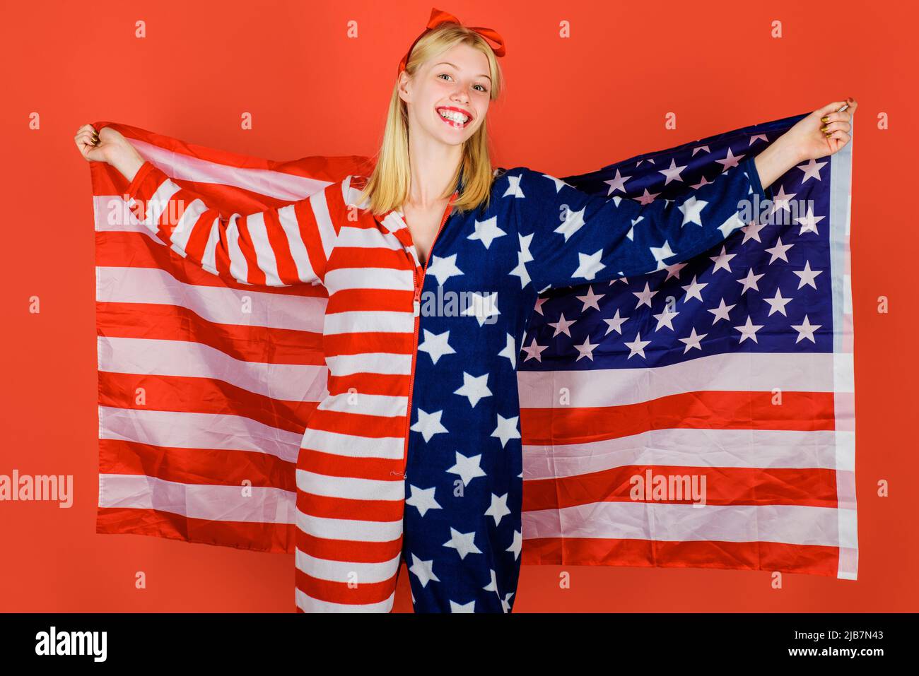 Patriotic american woman hi-res stock photography and images - Alamy