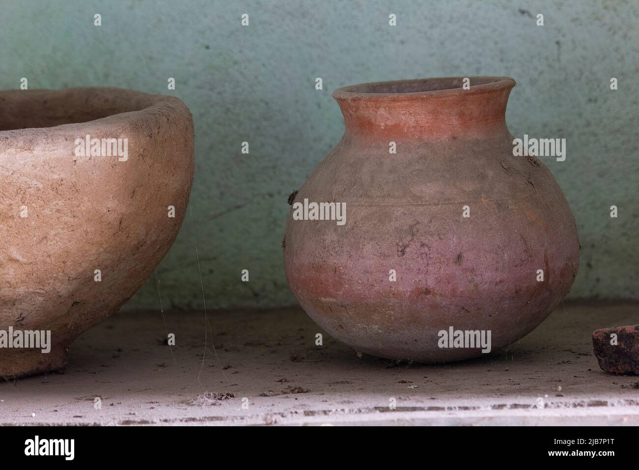 Old clay pots Stock Photo