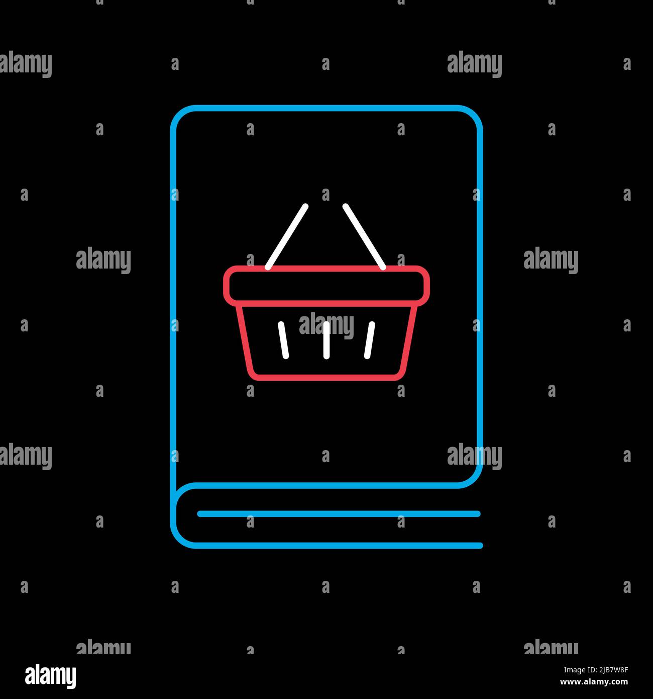 Catalog product vector icon isolated on the black. E-commerce sign ...