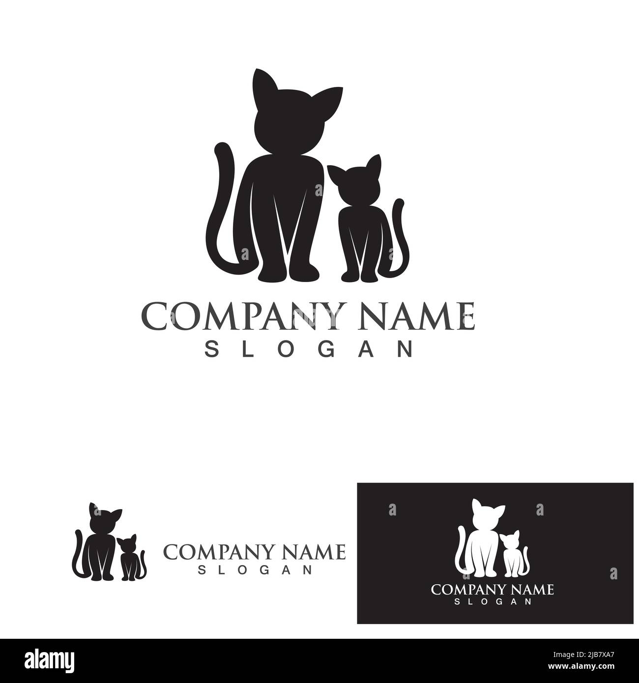 kitten cats pets love heart love care colorful modern mascot logo