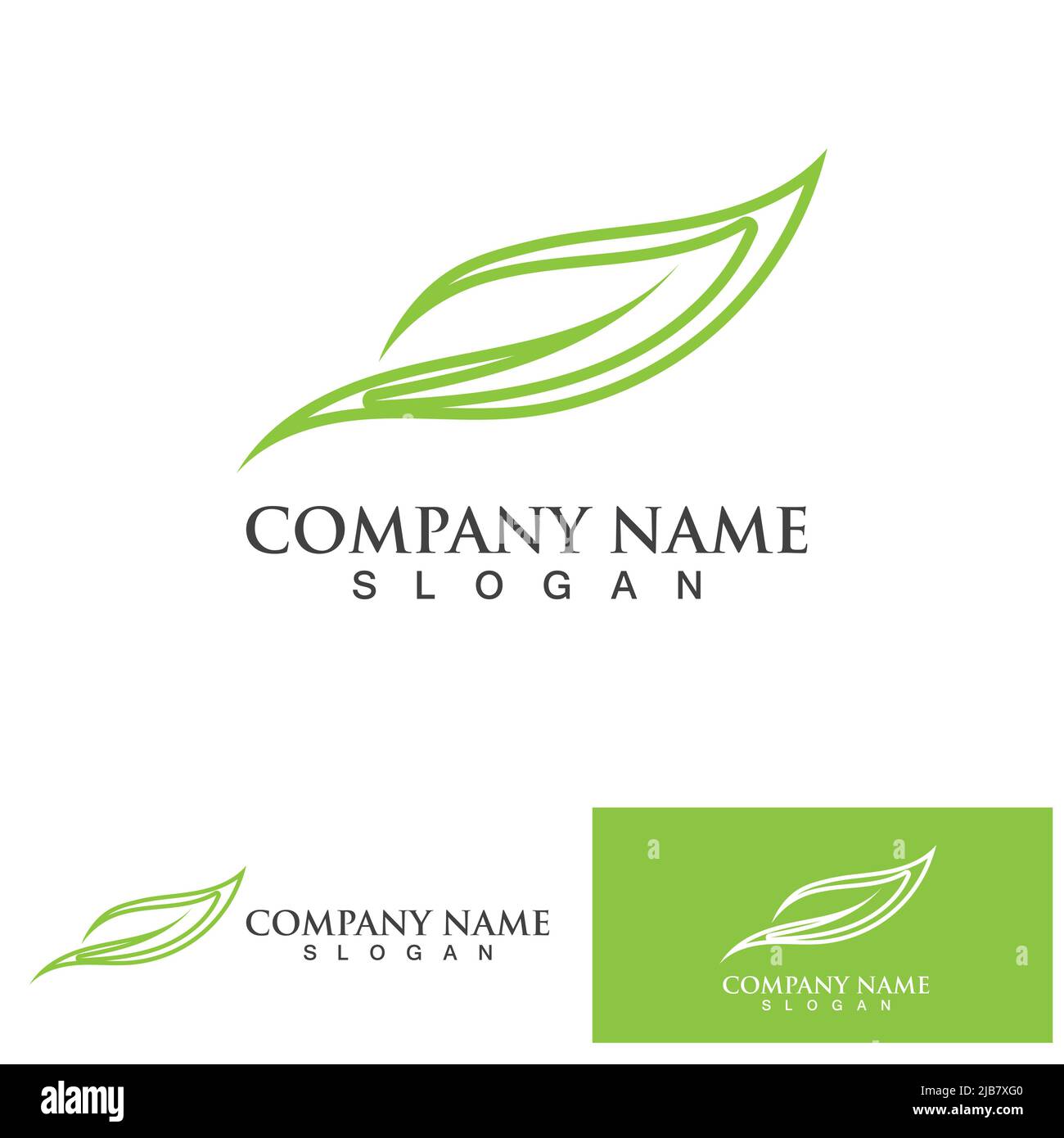 Leaf green logo and symbol vector template Stock Vector Image & Art - Alamy