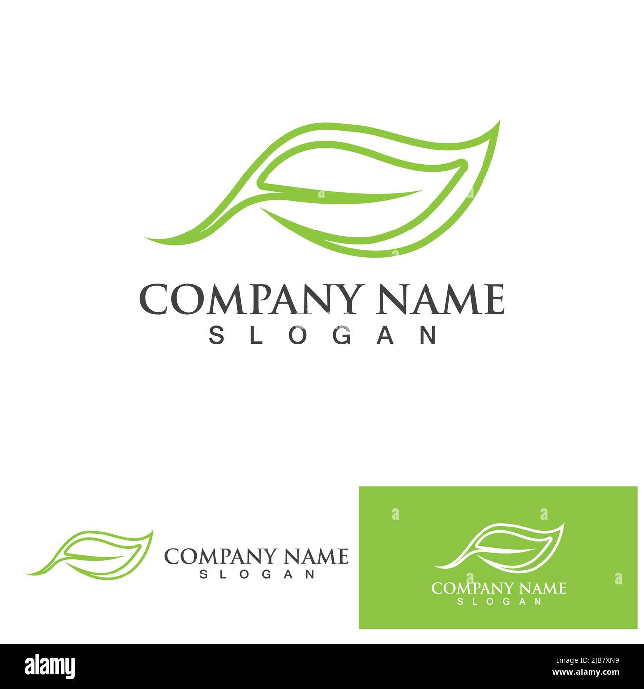 Leaf green logo and symbol vector template Stock Vector Image & Art - Alamy