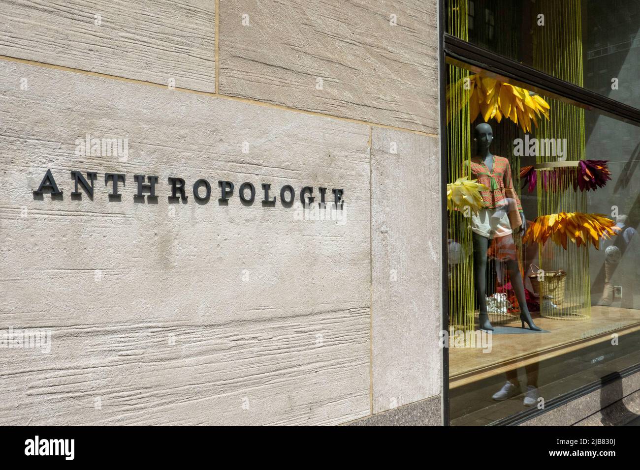 Anthropologie store window in summertime, New York City, USA  2022 Stock Photo