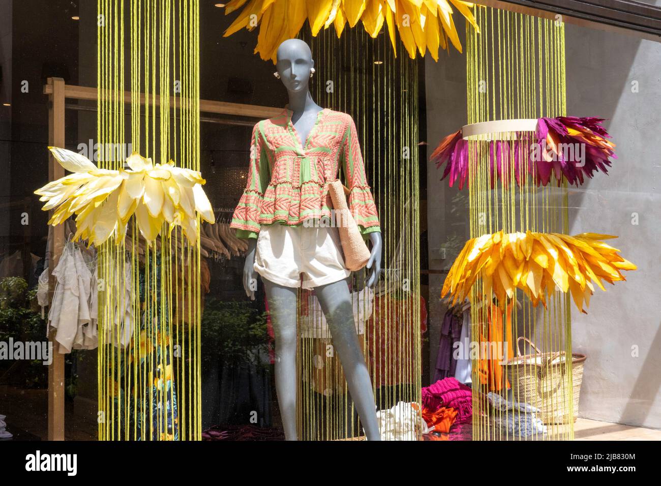 Anthropologie store window in summertime, New York City, USA  2022 Stock Photo
